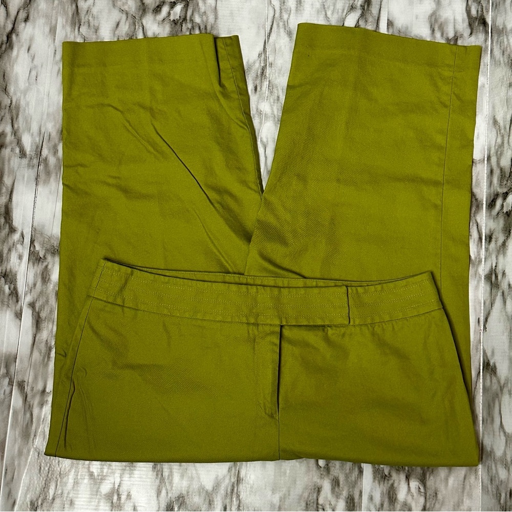 Josephine Chaus Spring Green Ankle Cropped Pants Ankle Capri Stylish Casual Fun - Picture 2 of 7